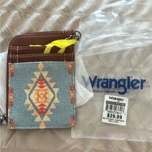 Wrangler Brown and Blue Patterned Card Holder